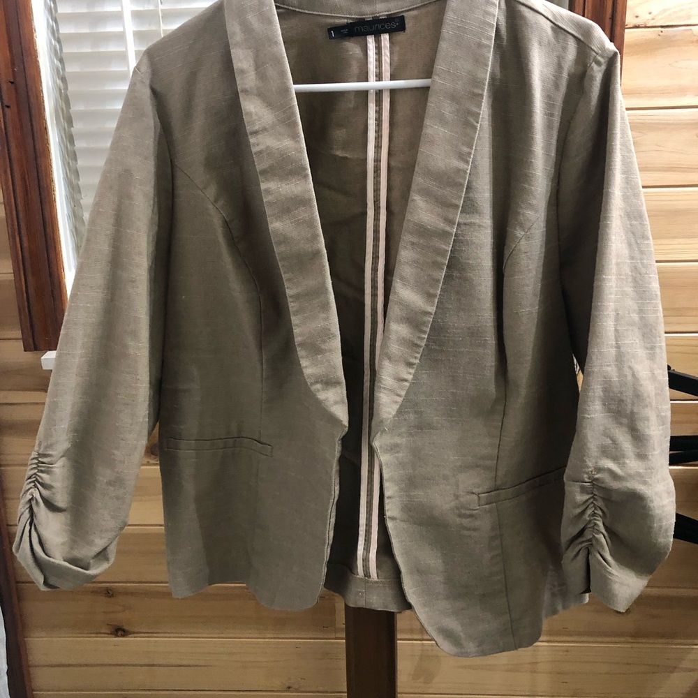 Maurices Khaki Open-Front Blazer